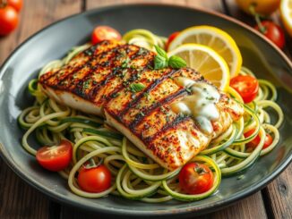 Blackened Tilapia mit Zucchininudeln