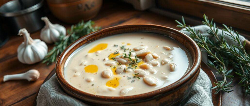 Cremige weiße Bohnensuppe