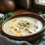 Cremige weiße Bohnensuppe