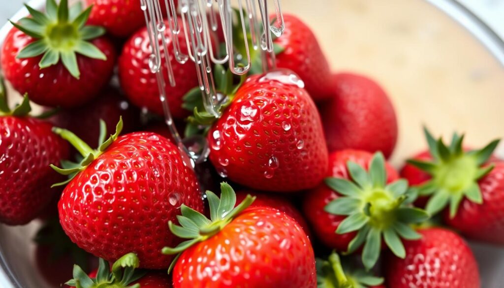 Erdbeeren putzen