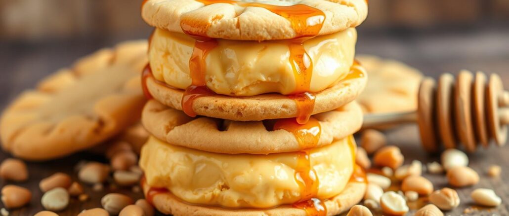 Erdnuss-Honig-Eiscreme-Sandwiches