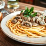 Fettuccine Rezept mit Pilz-Rahmsauce Bild