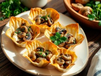 Gefüllte Pilz-Phyllo-Tassen