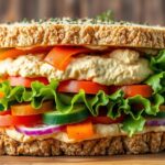 Gemüse- und Hummus-Sandwich