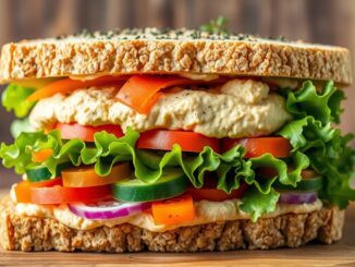 Gemüse- und Hummus-Sandwich