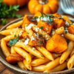 Gerösteter Kürbis mit Penne