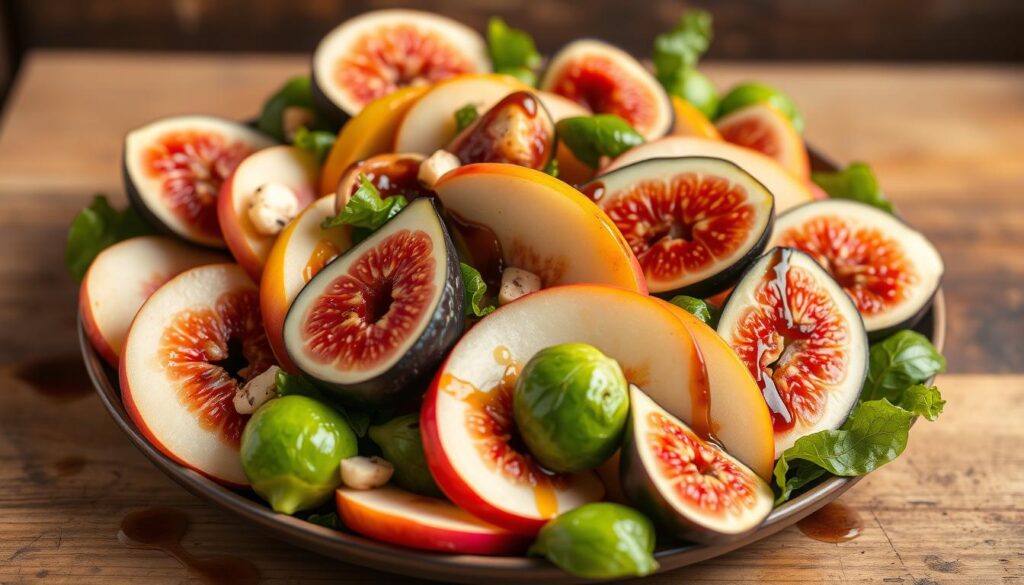Geschmackskombination von Apfel und Feige im Fruchtsalat