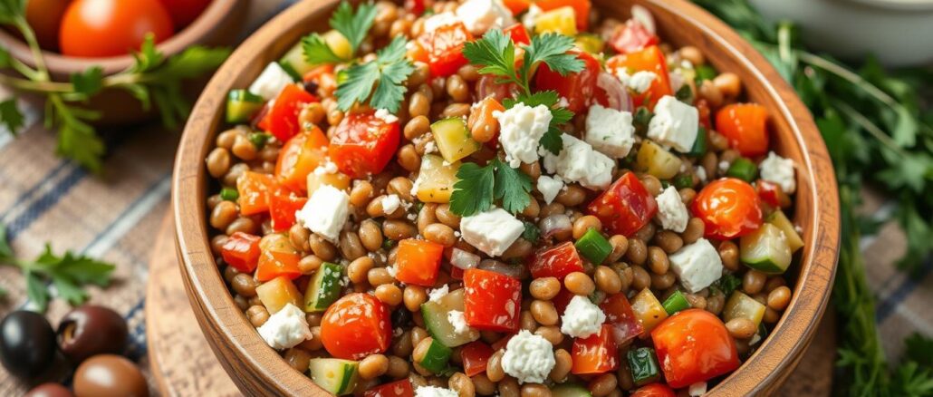 Griechischer Linsensalat