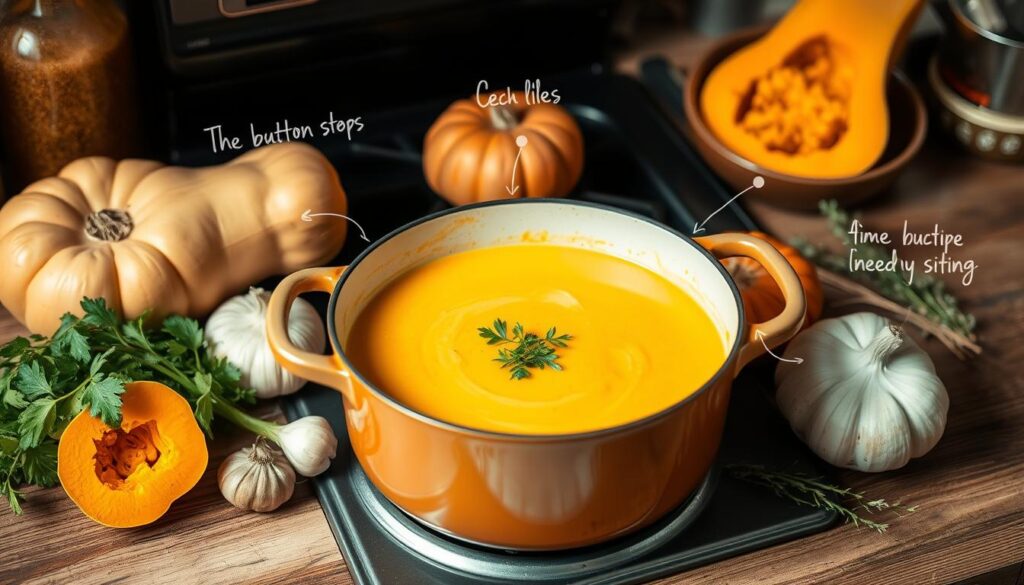 Kochanleitung zur Zubereitung der Butternut-Kürbis-Suppe