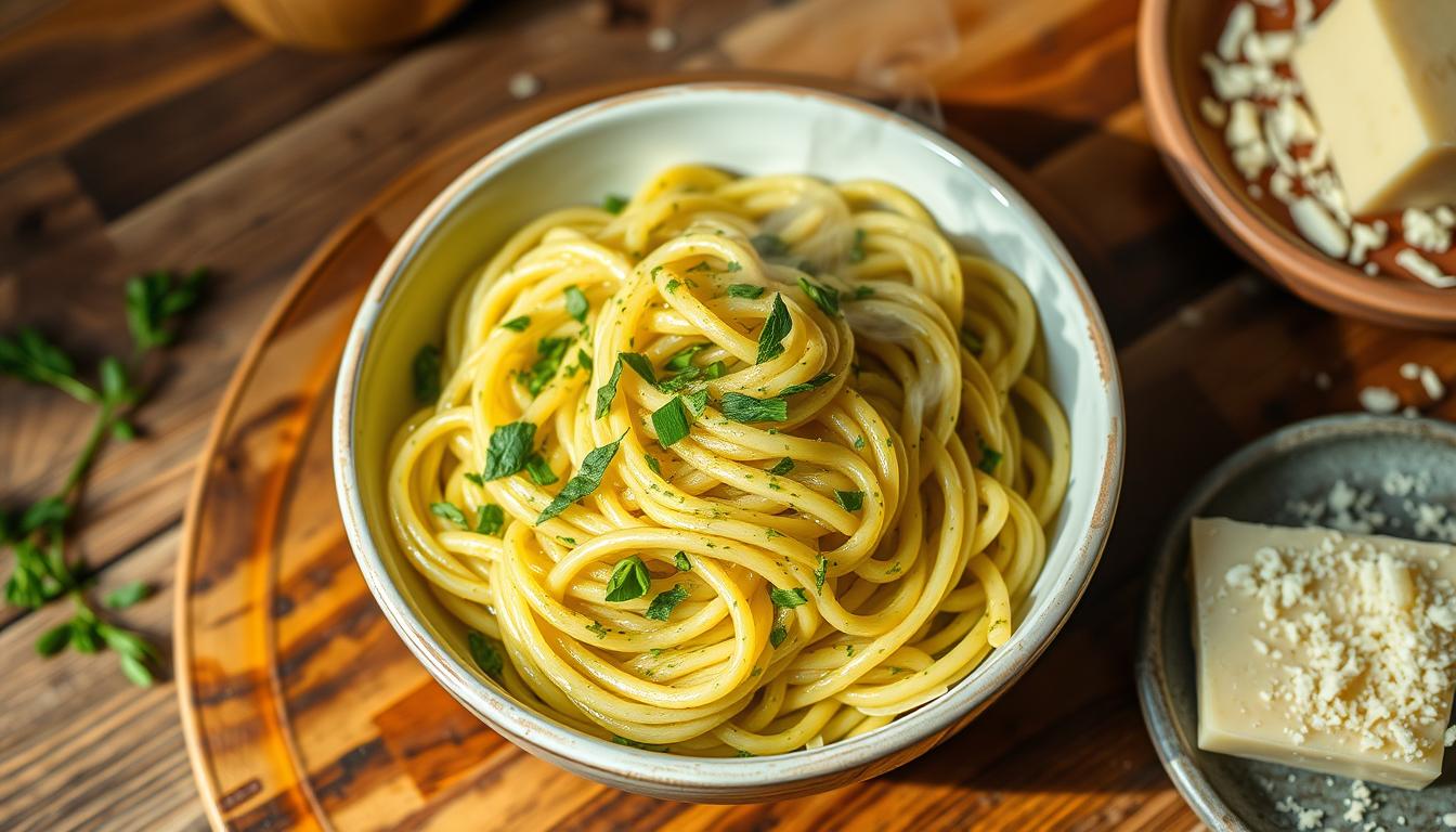 Rezept für Kräuterbutter-Nudeln - Essenvonau.de - Rezepte mit Herz