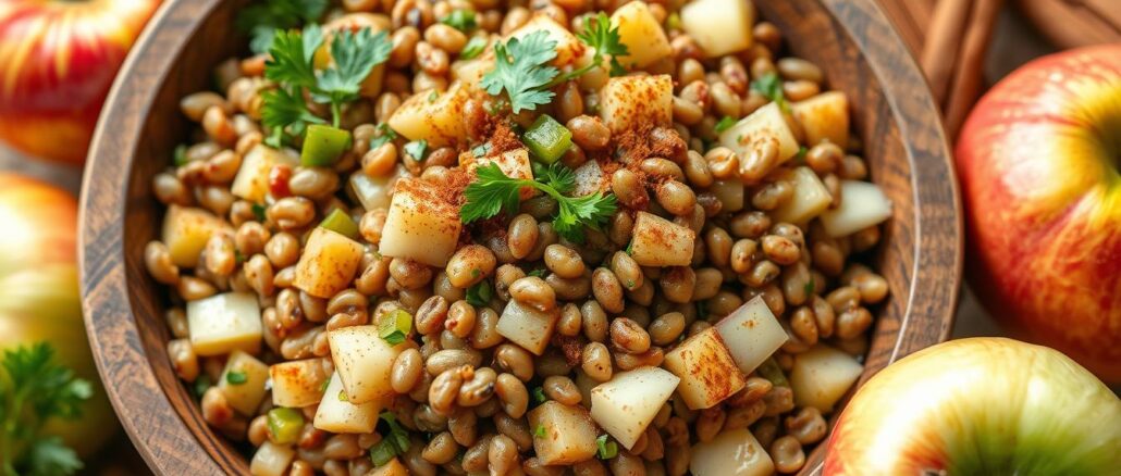 Linsensalat mit Apfel und Zimt