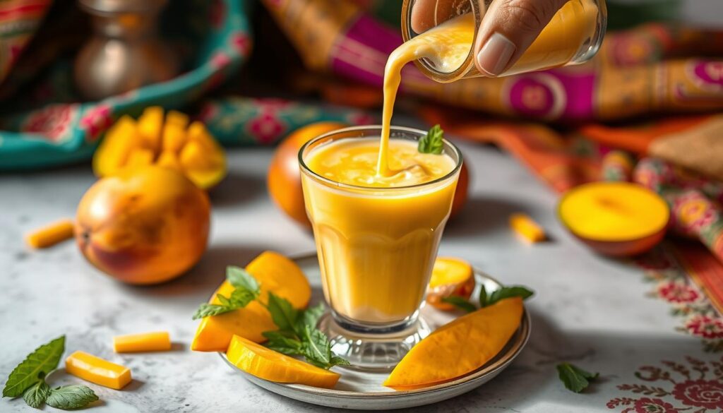 Mango Lassi servieren