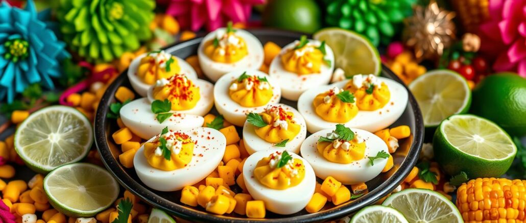 Mexican Street Corn Deviled Eggs