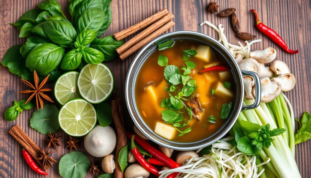 Pho Gewürze und vegane Brühe im detail