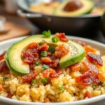 Rezept für Avocado-Bacon-Reis