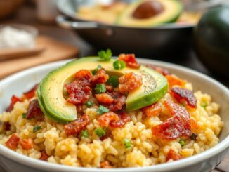 Rezept für Avocado-Bacon-Reis