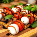 Schwarzgebratener Lachs Caprese Spieße Rezept