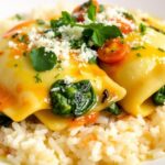 Spinat-Ricotta-Ravioli mit Reis