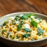 Spinat und Artischocken-Reis-Pasta