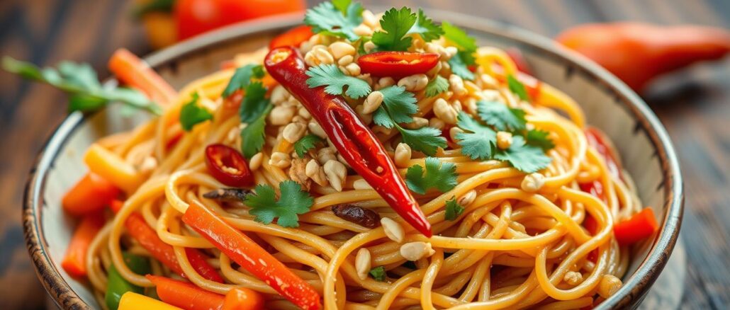 Thai-Erdnussnudeln
