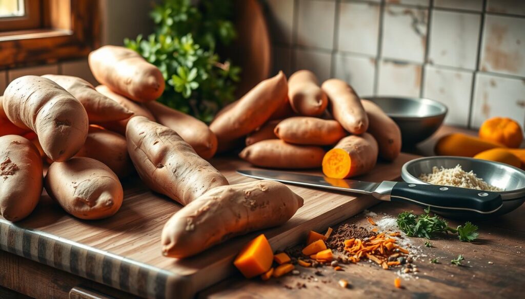 Vorbereitung Süßkartoffel