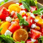 Wassermelonen-Ziegenkäse-Salat
