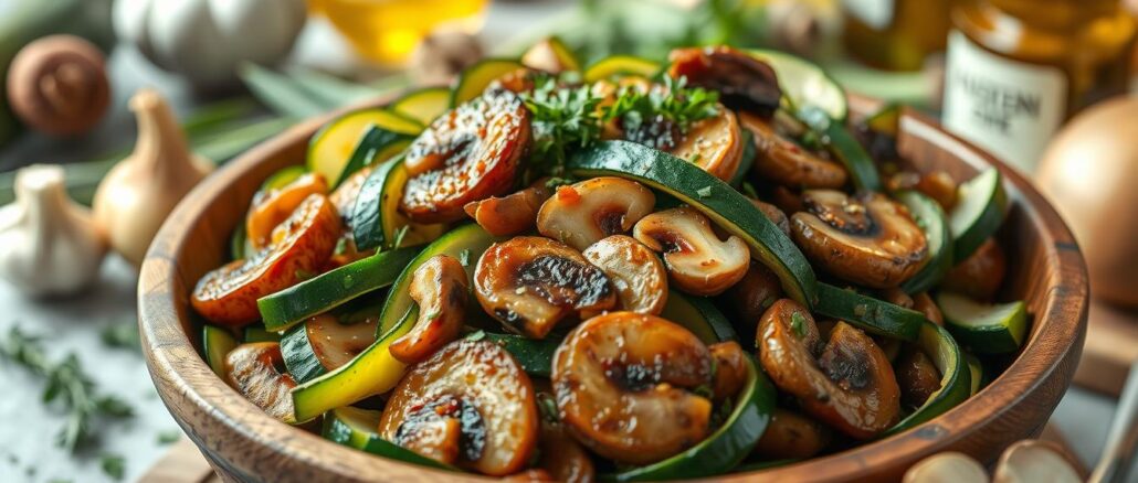 Zucchini- und Pilzpfanne