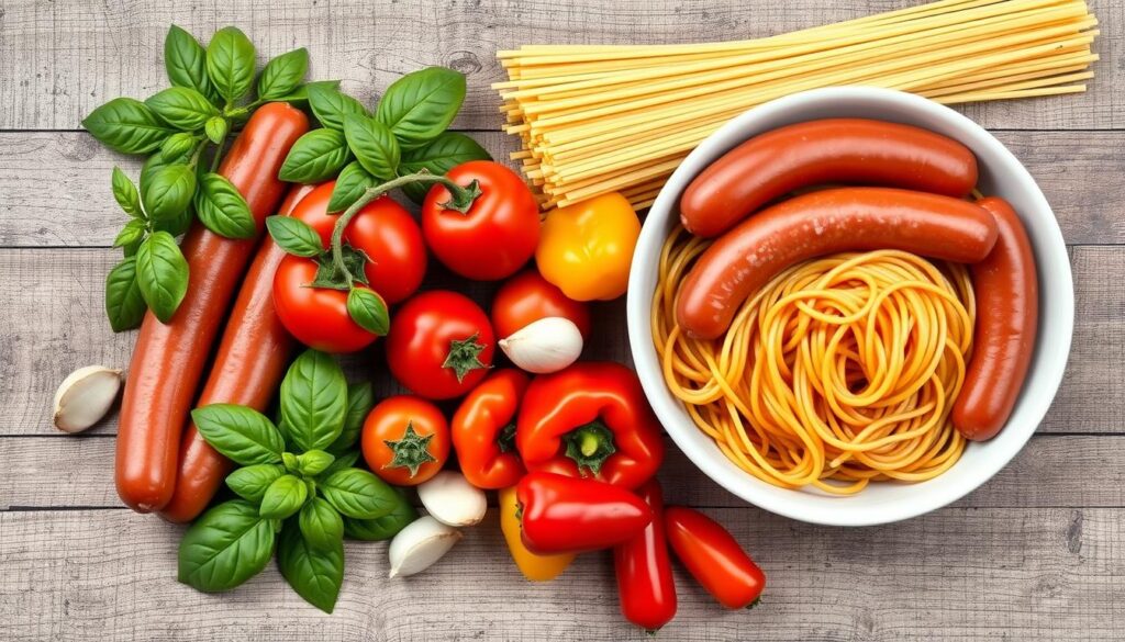 Zutaten für Italienische Wurst-Pasta