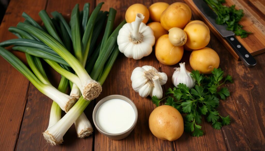 Zutaten für Kartoffel-Lauch-Suppe