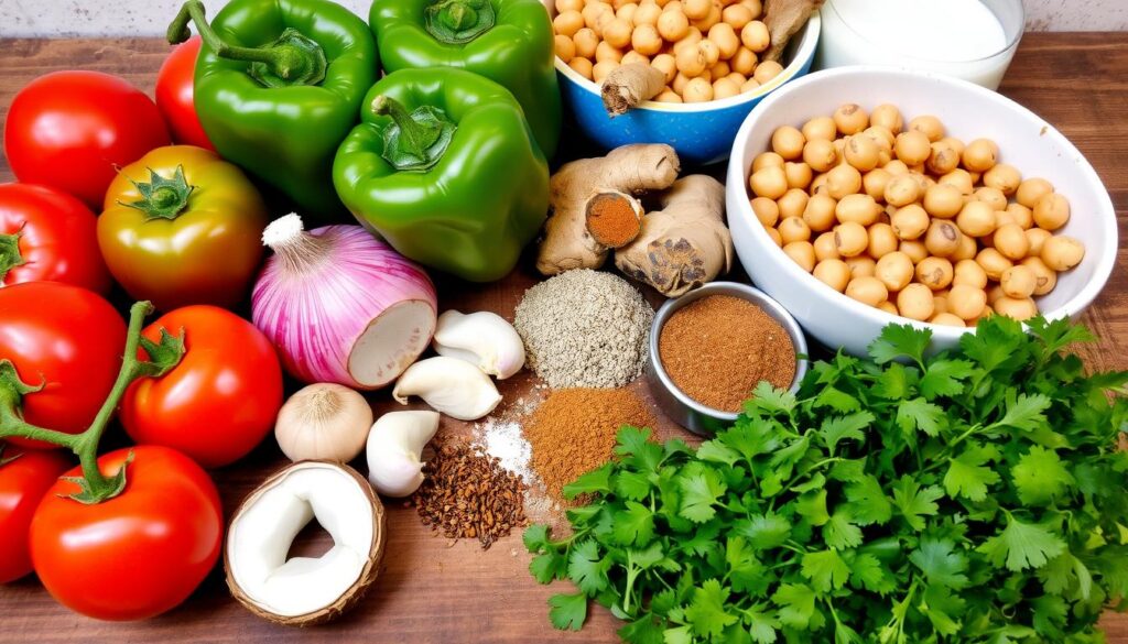 Zutaten für Kichererbsen Curry