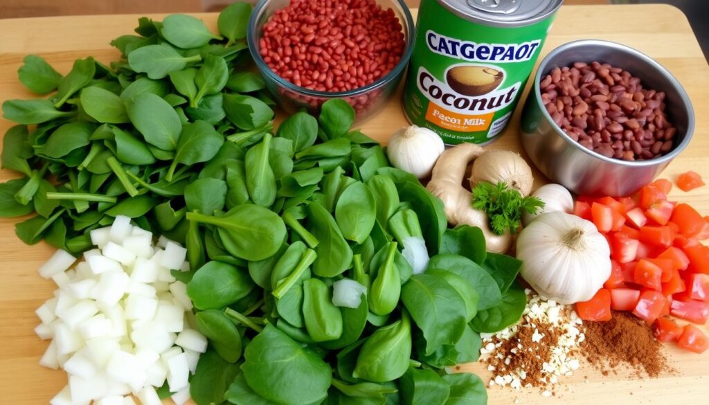 Zutaten für die Kokos-Linsensuppe