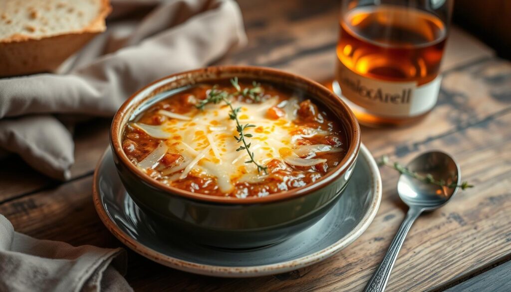 Zwiebelsuppe mit Cognac
