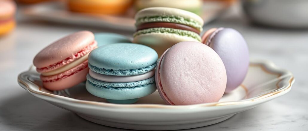 bunte und elegante Macarons