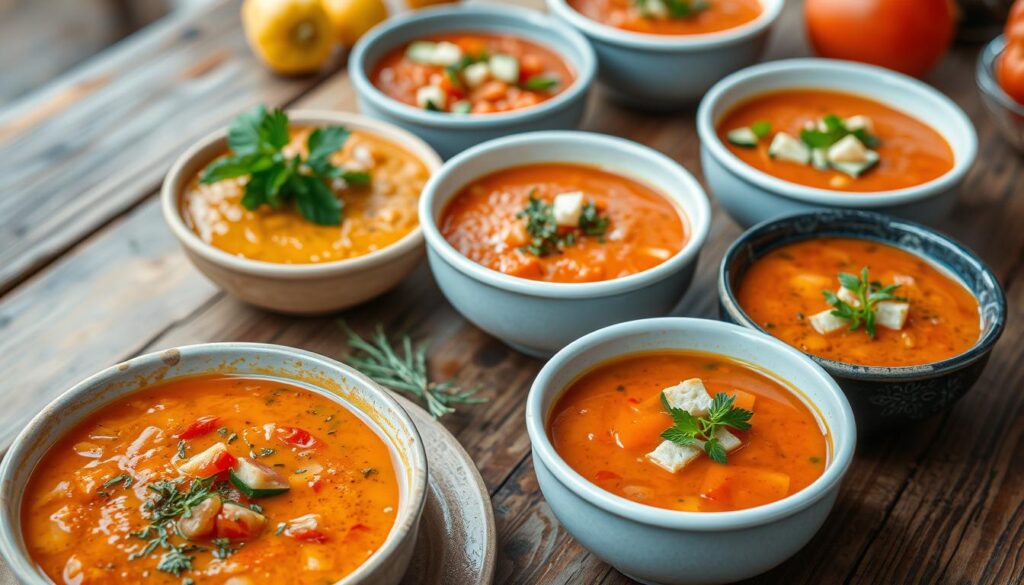 farbenfrohe Gazpacho-Varianten